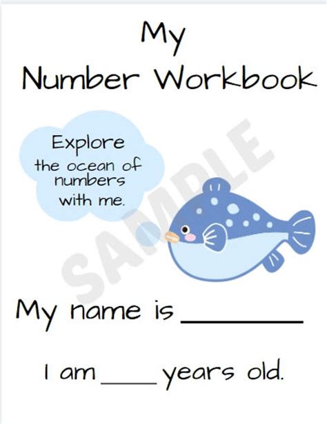 Number Worksheets Preschool Workbook Kindergarten Etsy