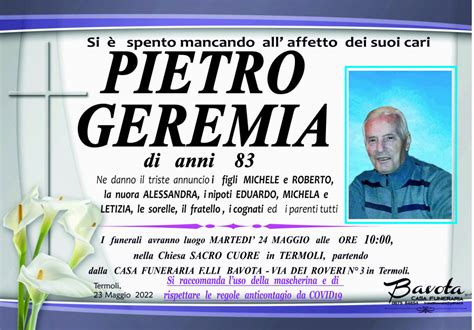 Necrologi Today Annuncio Pietro Geremia