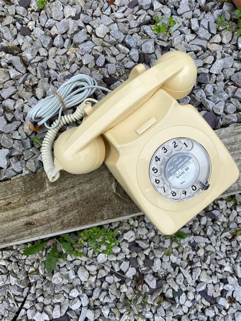 Vintage Phone Gpo Rotary Dial Telephone Cream Built Fully