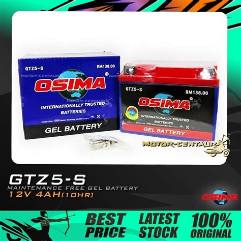 Bateri Motosikal Osima Gel Battery Gtz S Gtz V Ytz Ytz S For Yamaha