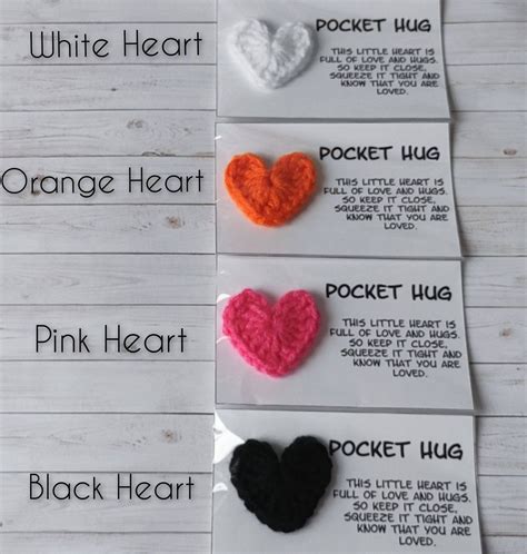 Pocket Hug Heart Thoughtful Gift Crochet Hug Gift Special Etsy UK