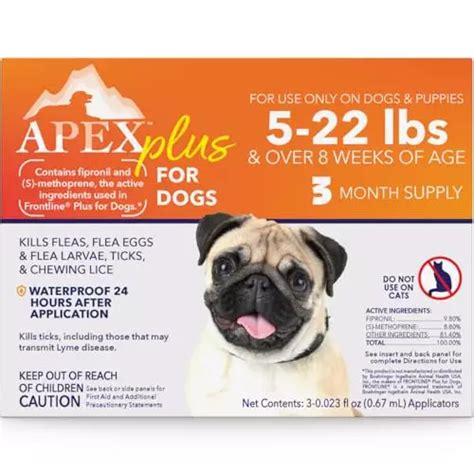 Apex Plus Flea Treatment for Dogs, Small Dogs (5-22 lbs) — Dog Flea, Tick, Flea Eggs, Flea ...