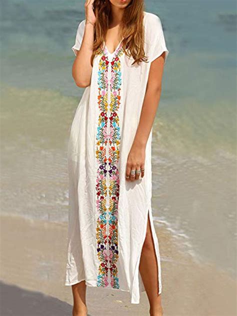 SAYFUT Women Beachwear Turkish Kaftans Long Swimsuit Cover Up Print