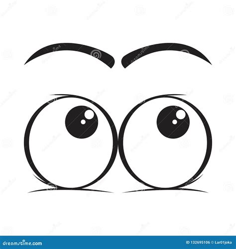 Look up eyes cartoon stock vector. Illustration of emotion - 132695106