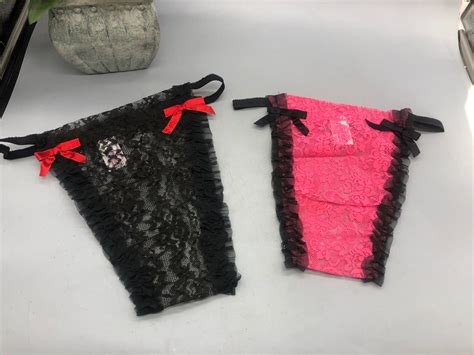 Vintage Miss Diana Lace String Bikini Panties Black Gem