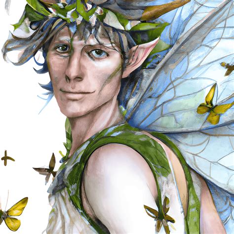 Male Fairy Graphic Hyper Realistic Intricate Detail Water Color