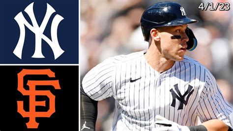 New York Yankees Vs San Francisco Giants Game Highlights 4 1 23 Youtube