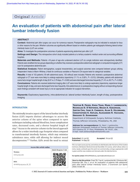 PDF An Evaluation Of Patients With Abdominal Pain After Lateral