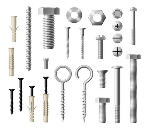 Construction Metal Fasteners Screws And Bolts 16165840 Vector Art At