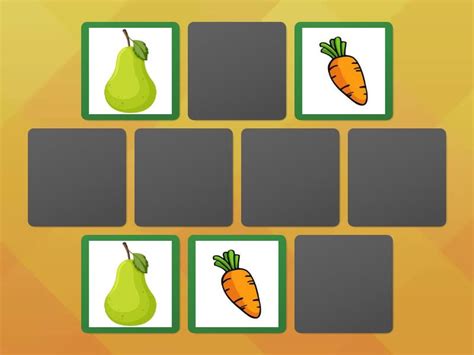 Juego De Memoria Identificando Los Alimentros Nutritivos Matching Pairs