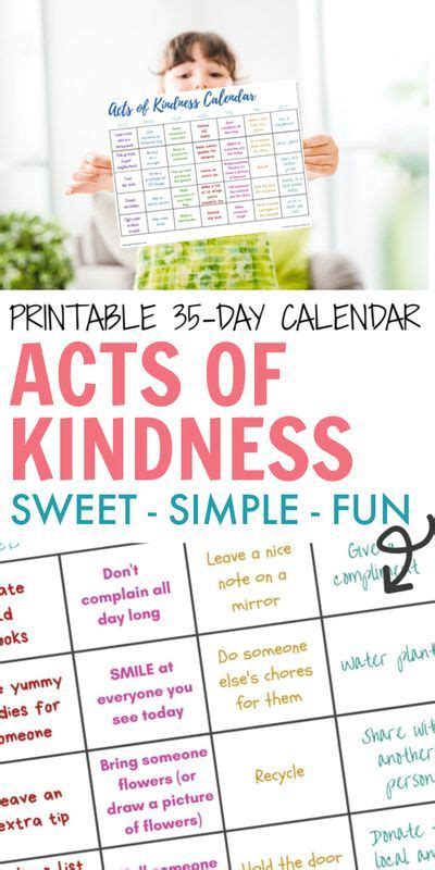 35 Random Acts Of Kindness Calendar Free Printable Artofit