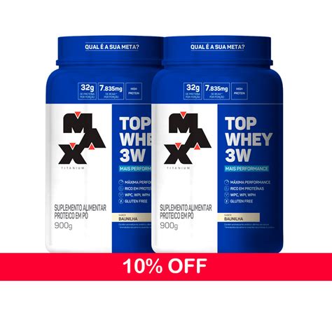 Top Whey 3w 2 X 900g Max Titanium Nutrifit