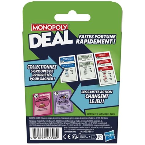 Jeu De Cartes Monopoly Deal Hasbro Papeterie Decitre