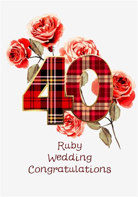 Ruby Anniversary Card Number | Wee Wishes