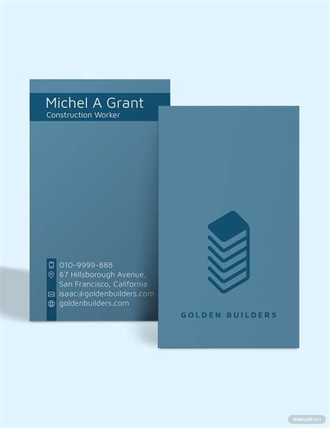 Editable Construction Business Card Template in Pages, PSD, Word ...