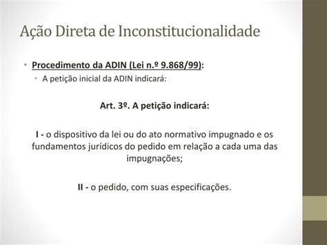 Ppt A O Direta De Inconstitucionalidade Powerpoint Presentation