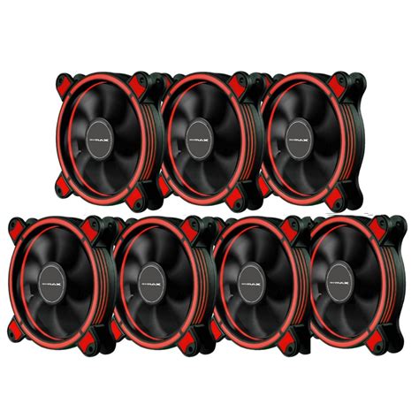 Kit Fan Cooler Ventoinha Gamer Mymax Spectrum Ring Led Vermelho P