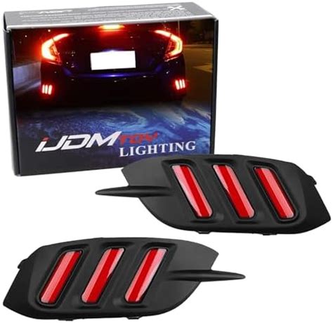 Ijdmtoy Jdm L Mparas Reflectores Led De Lente Roja Para Parachoques