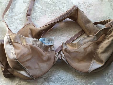 Vtg 80s Lily Of France Bra Front Hook Underwire Liquid Satin And Sheer