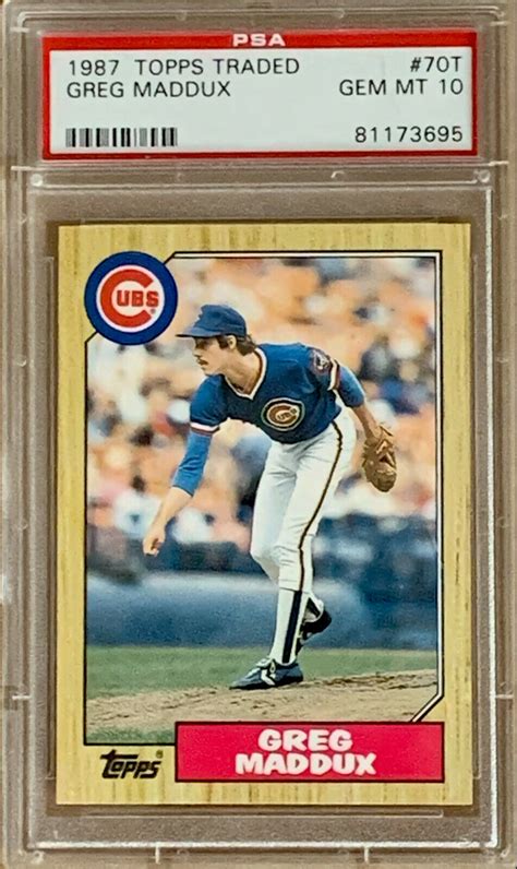 Greg Maddux ROOKIE PSA GEM MINT 10 Chicago Cubs 1987 Topps Traded