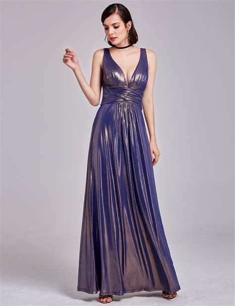 Ever Pretty Uk Long Shinning Ball Prom Gown V Neck Evening Party