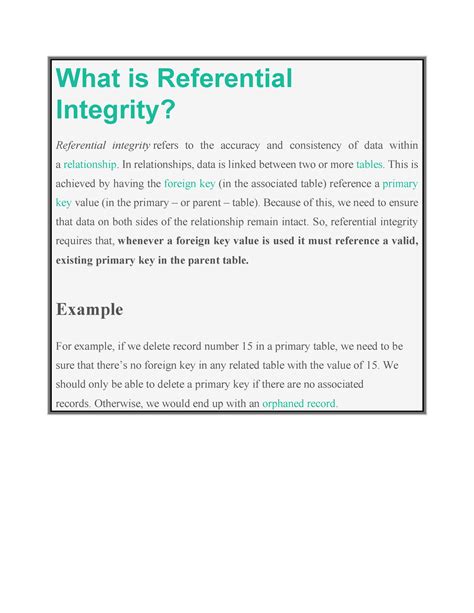 What Is Referential Integrity What Is Referential Integrity