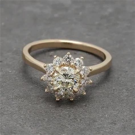 Customize Your Own Starburst Halo Engagement Ring [video] Unconventional Engagement Rings