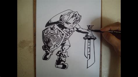 Como Dibujar A Link Legend Of Zelda Youtube