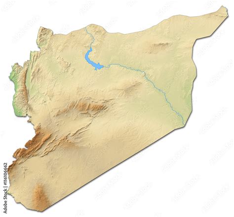 Relief map of Syria - 3D-Rendering Stock Illustration | Adobe Stock