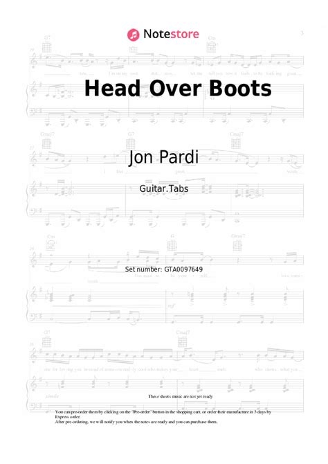 Head Over Boots tabs guitar Jon Pardi in Note-Store.com | Guitar.Tabs ...