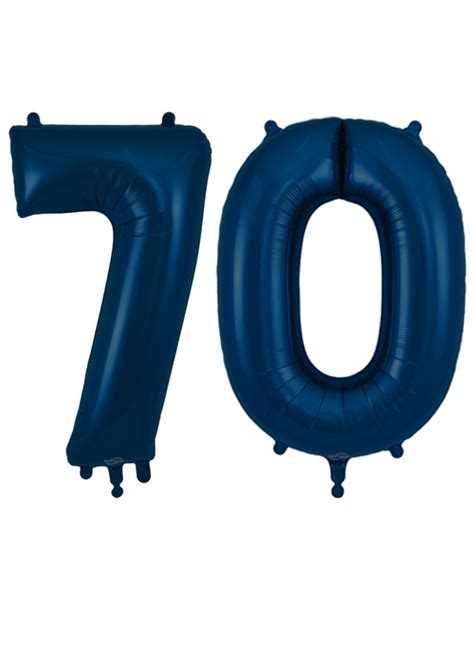 Inflated Navy Blue Number 70 Helium Balloons On Weights [607071-607002 ...