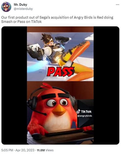 Our First Product Out Of Segas Acquisition Of Angry Birds Is Red Doing Smash Or Pass On Tiktok