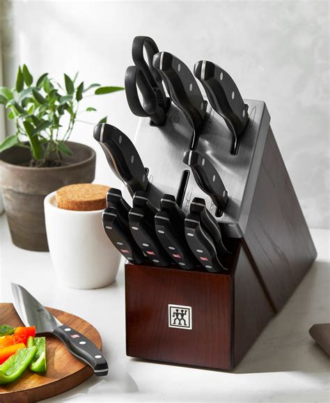 Zwilling Twin Signature 15 Piece Self Sharpening Knife Block Set In Brown Modesens