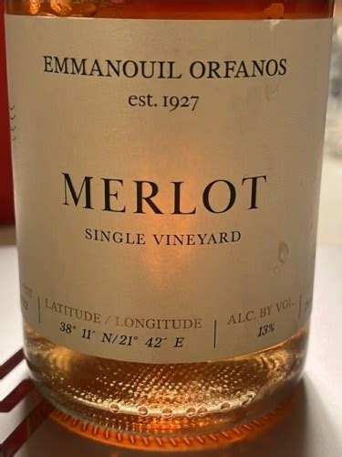 Orphanos Merlot Rosé Vivino US