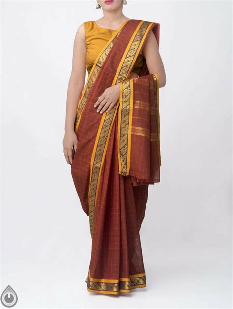 Unnati Silks Weaving Pure Handloom Chettinad Gamcha Cotton Sarees