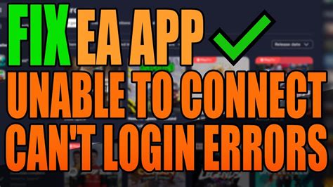 Fix EA App Unable To Connect Errors Login Errors YouTube