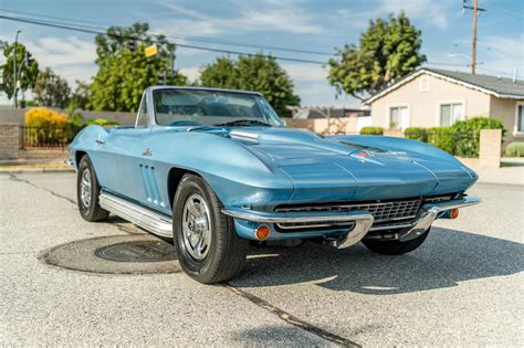 1966 Chevrolet Corvette Convertible Nassau Blue Muscle Vintage Cars