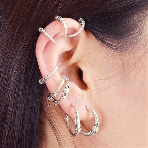 Alloy Vintage Ear Cuff Set Retro Stud Earrings Engraved Earrings