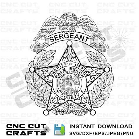 Svg Palm Beach Sheriffs Office Sergeant Badge Logo Vector Dxf Etsy