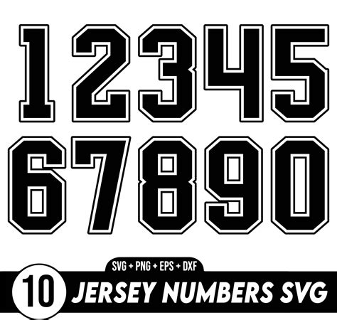 Jersey Numbers Svg Bundle, Sport Numbers SVG Bundle, Jersey Number
