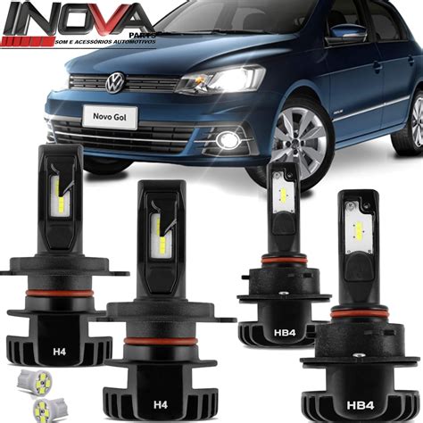 Kit Lampada Super Led Plus Gol G7 Farol E Milha FAROL Foco Simples