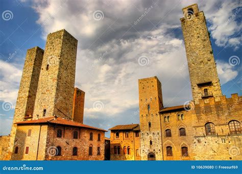 San Gimignano towers stock photo. Image of roof, landscape - 10639080