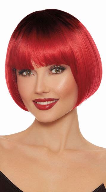 Dreamgirl Dip Dye Red Short Bob Wig Goth Devil Halloween Costume