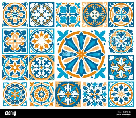 Moroccan And Azulejo Tile Patterns Majolica Talavera Ornament Of