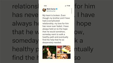 Nick Carter Speaks Out About The Passing Of Aaron Carter Youtube