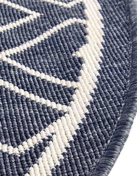 Navy Blue 5 3 X 8 Outdoor Trellis Oval Indoor Outdoor Rug