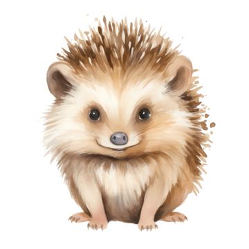 Hedgehog Watercolor Clipart Ai Generated Hedgehog Watercolor Pet PNG