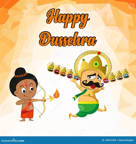 Dussehra Festival Illustration Of Bow And Arrow Lord Rama Killing Hot