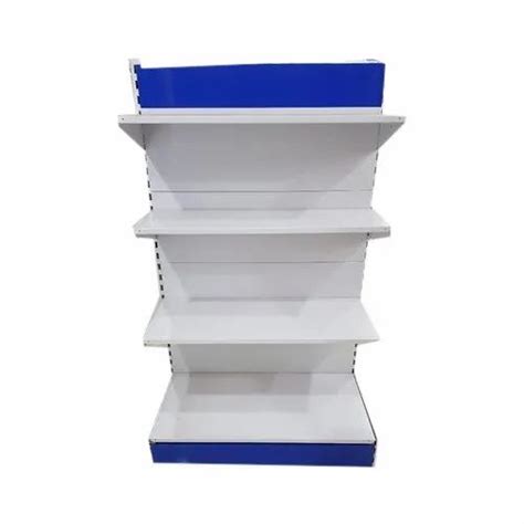 Mild Steel Free Standing Unit White Display Racks For Shopping Mall At