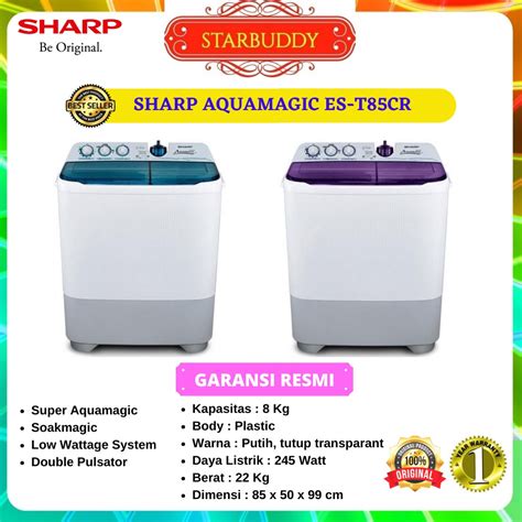 Jual Mesin Cuci Sharp Es T Cr Aquamagic Tabung Kg Jadetabek